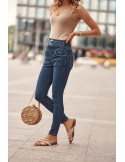 High-waisted jeans, navy blue 9108 - Online store - Boutique